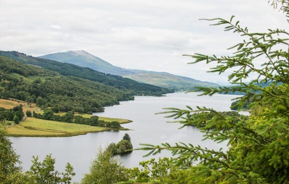Scottish landscape with a Loch and Highlands